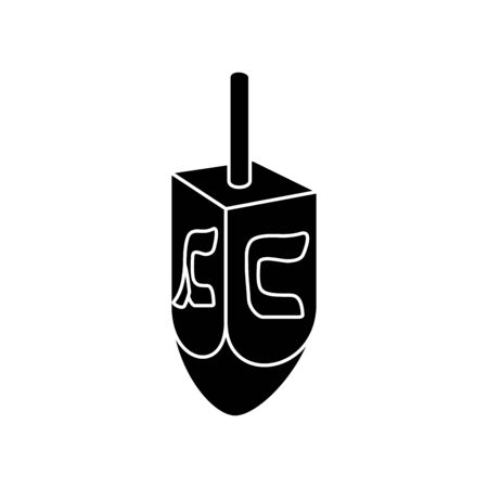 silhouette of dreidel game traditional isolated icon vector illustration designのイラスト素材