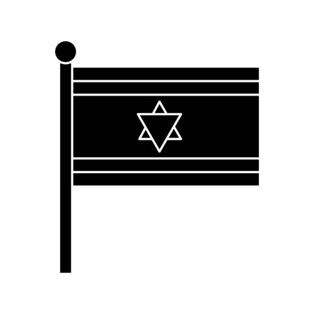silhouette of flag israel patriotic isolated icon vector illustration designのイラスト素材