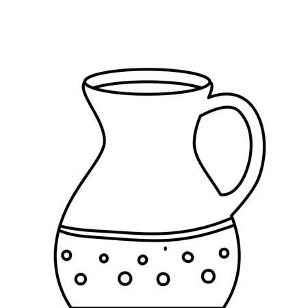 teapot of pottery decorative line style icon vector illustration designのイラスト素材