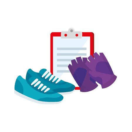 shoes of sport with set icons vector illustration designのイラスト素材