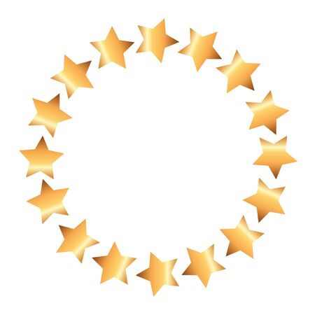 frame circular of stars decoration christmas isolated icon vector illustration designのイラスト素材
