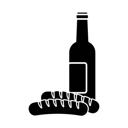 Oktoberfest beer and sausage design, Germany festival celebration europe landmark munich culture and party theme Vector illustrationのイラスト素材