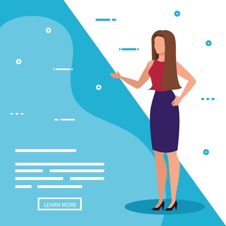 business woman elegant avatar character vector illustration designのイラスト素材