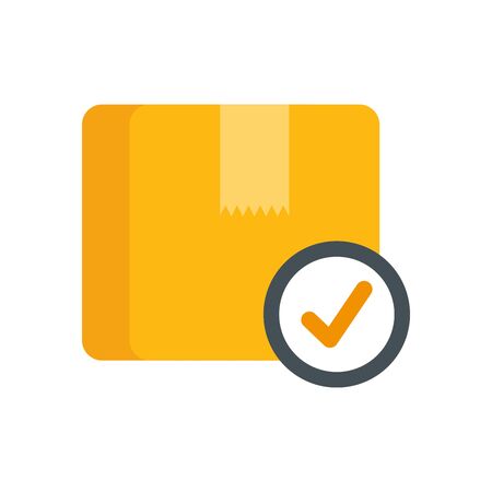 delivery service with box with check symbol vector illustration designのイラスト素材