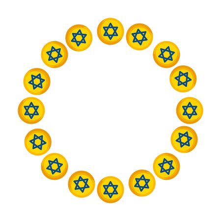frame circular of stars david isolated icon vector illustration designのイラスト素材