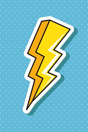 thunderbolt pop art style icon vector illustration designのイラスト素材