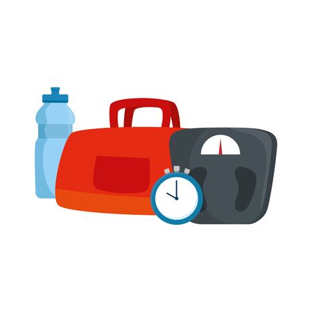 scale measure weight with set icons vector illustration designのイラスト素材