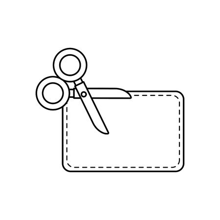 scissor utensil with paper line style icon vector illustration designのイラスト素材