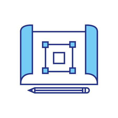 Plans paper design, Construction work repair reconstruction industry build and project theme Vector illustrationのイラスト素材