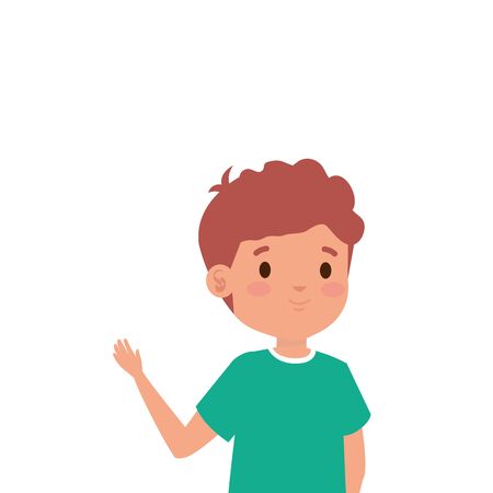 cute little boy avatar character vector illustration designのイラスト素材