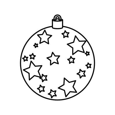 ball christmas with stars decoration line style icon vector illustration designのイラスト素材