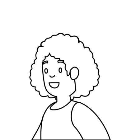 beautiful woman line style icon vector illustration designのイラスト素材