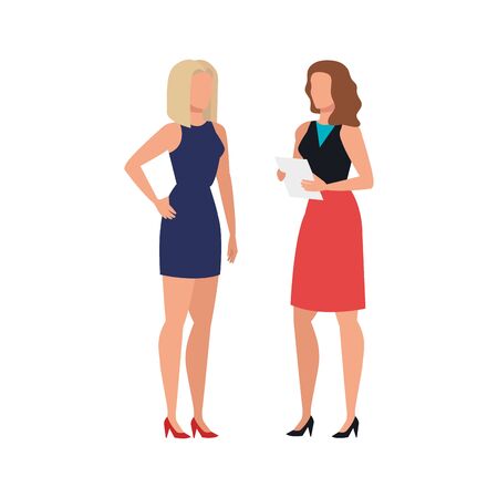 business women elegant avatar character vector illustration designのイラスト素材