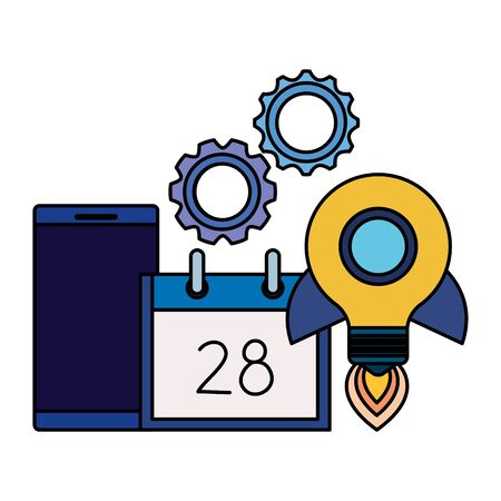 social media marketing with smartphone and icons vector illustration designのイラスト素材