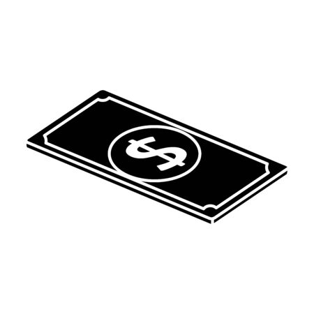 silhouette of bill money cash isolated icon vector illustration designのイラスト素材