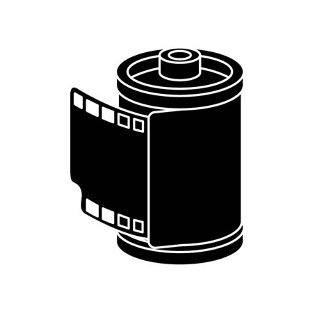 silhouette of roll camera nineties retro isolated icon vector illustration designのイラスト素材