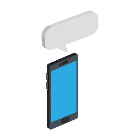 smartphone device with speech bubble isolated icon vector illustration designのイラスト素材