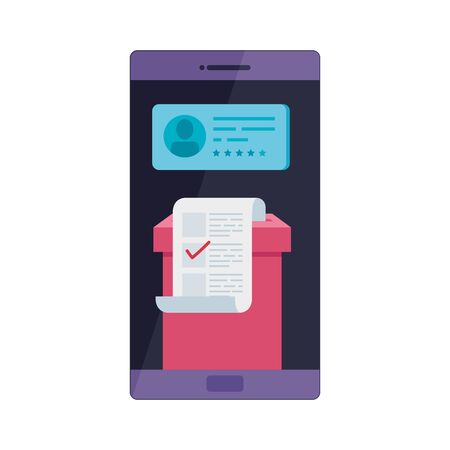 smartphone for vote online isolated icon vector illustration designのイラスト素材