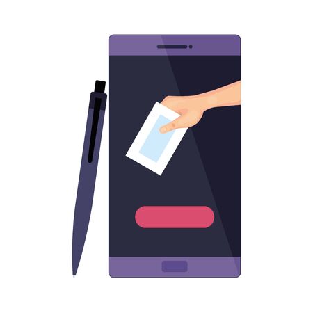 smartphone for vote online isolated icon vector illustration designのイラスト素材