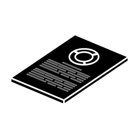 silhouette of document with circular statistical graph isolated icon vector illustration designのイラスト素材