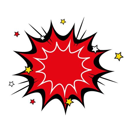 explosion red color pop art style icon vector illustration designのイラスト素材