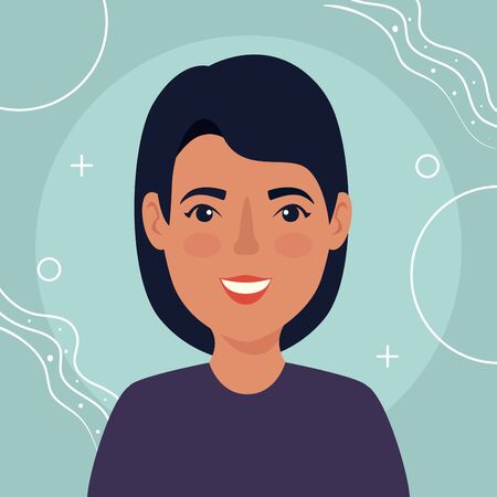 beautiful woman avatar character icon vector illustration designのイラスト素材