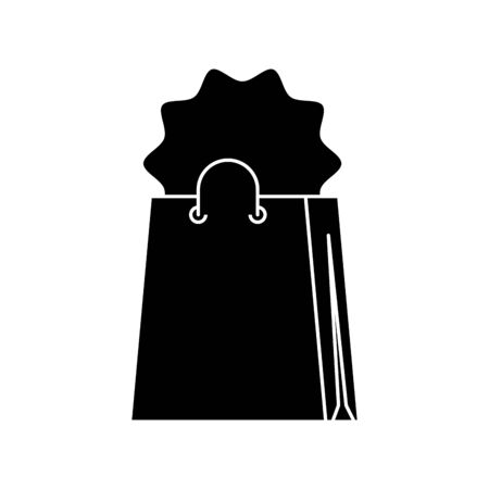 silhouette of bag shopping with stamp isolated icon vector illustration designのイラスト素材