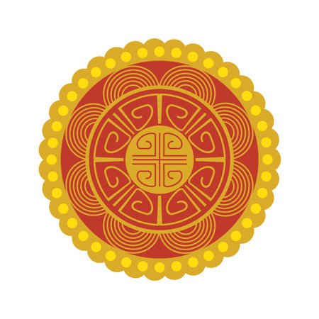 frame circular chinese isolated icon vector illustration designのイラスト素材