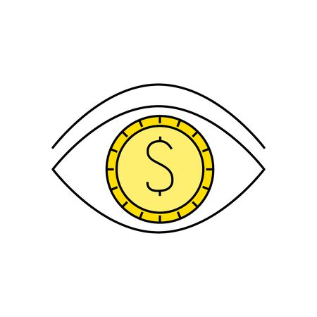 Coin eye of money financial item banking commerce market payment buy currency accounting and invest theme Vector illustrationのイラスト素材