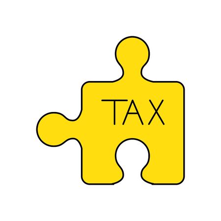 Tax puzzle of financial accoounting form revenue finance government income taxation refound and paying theme Vector illustrationのイラスト素材