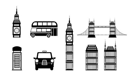 bundle of britain culture icons vector illustration designのイラスト素材