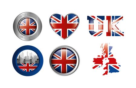 bundle of britain culture icons vector illustration designのイラスト素材