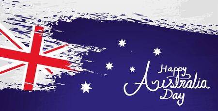 happy australia day with flag vector illustration designのイラスト素材