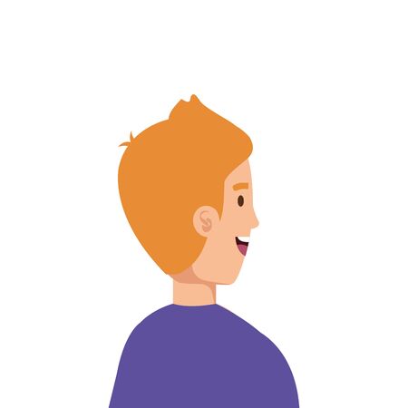 back young man avatar character icon vector illustration designのイラスト素材