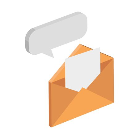 envelope mail with speech bubble isolated icon vector illustration designのイラスト素材