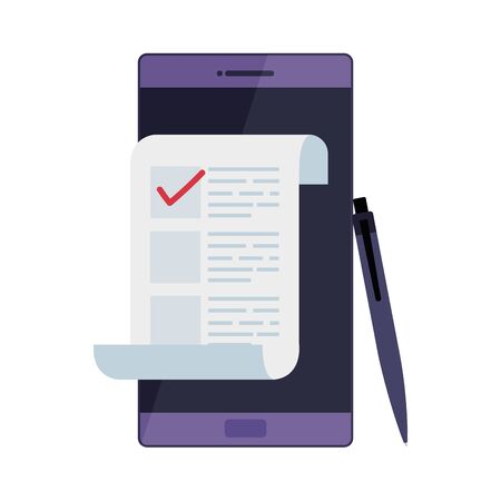 smartphone for vote online isolated icon vector illustration designのイラスト素材