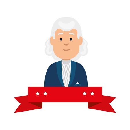 Usa president man and ribbon design, United states america independence nation us country and national theme Vector illustrationのイラスト素材
