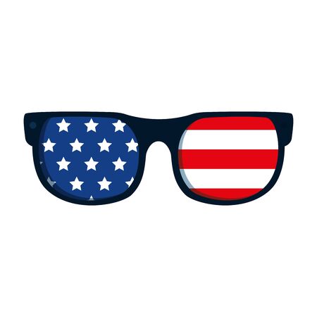 Usa glasses design, United states america independence labor day nation us country and national theme Vector illustrationのイラスト素材