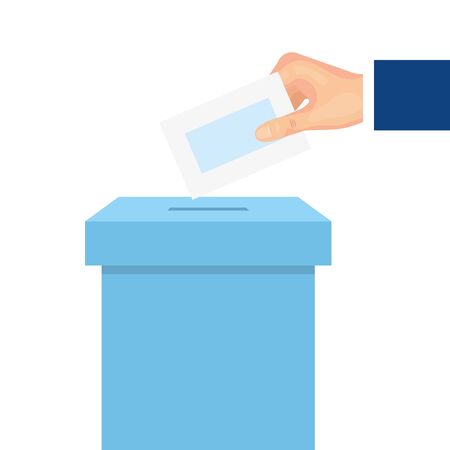 hand with ballot box carton isolated icon vector illustration designのイラスト素材