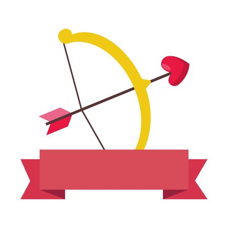 arch cupid with ribbon isolated icon vector illustration designのイラスト素材
