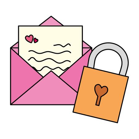 envelope mail with padlock isolated icon vector illustration designのイラスト素材