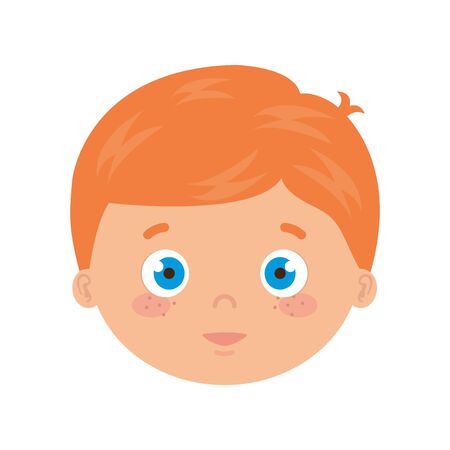 head of cute little boy avatar character vector illustration designのイラスト素材