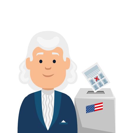 Usa president man and vote box design, United states america independence nation us country and national theme Vector illustrationのイラスト素材