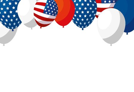 Usa balloons design, United states america independence nation us country and national theme Vector illustrationのイラスト素材
