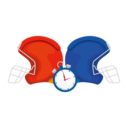 american football helmets with chronometer vector illustration designのイラスト素材