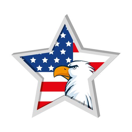 Usa eagle inside star design, United states america independence nation us country and national theme Vector illustrationのイラスト素材