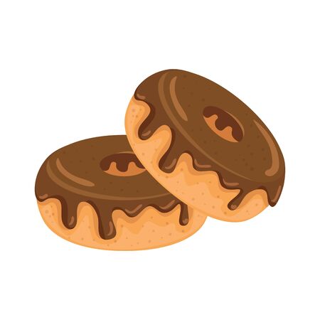 set of delicious sweet donut bakery icon vector illustration designのイラスト素材