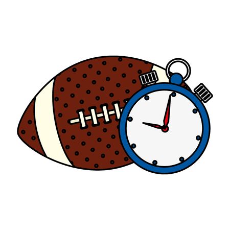 chronometer with ball american football isolated icon vector illustration designのイラスト素材