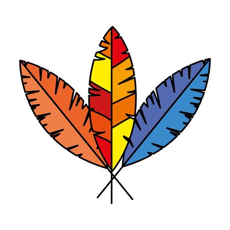 set of exotic feathers bird isolated icon vector illustration designのイラスト素材