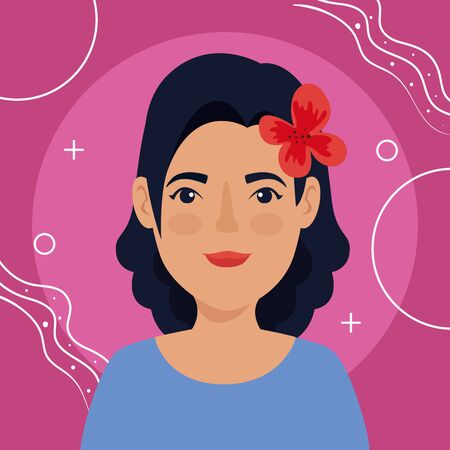 Beautiful woman avatar character icon vector illustration designのイラスト素材